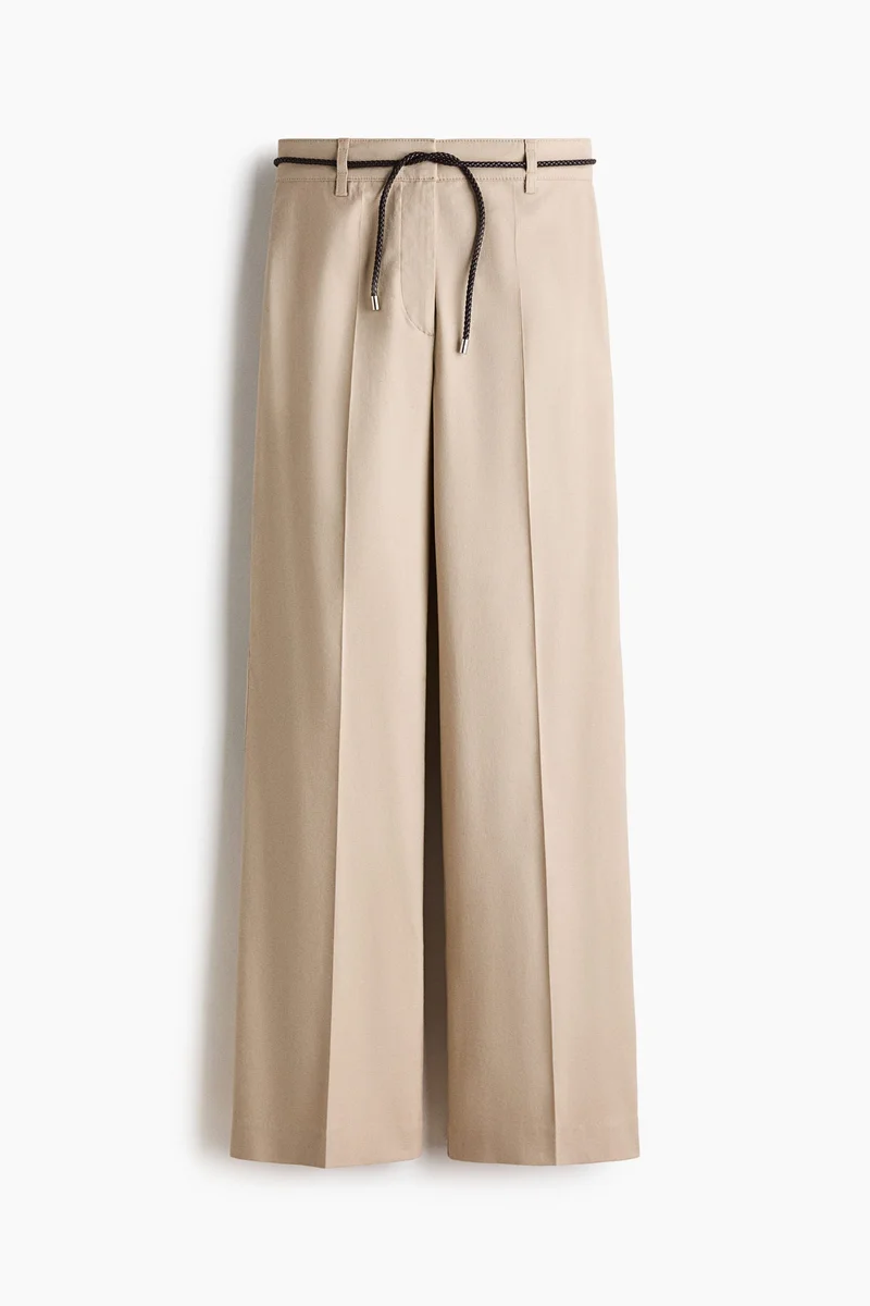 H&M Linen-blend bootcut trousers